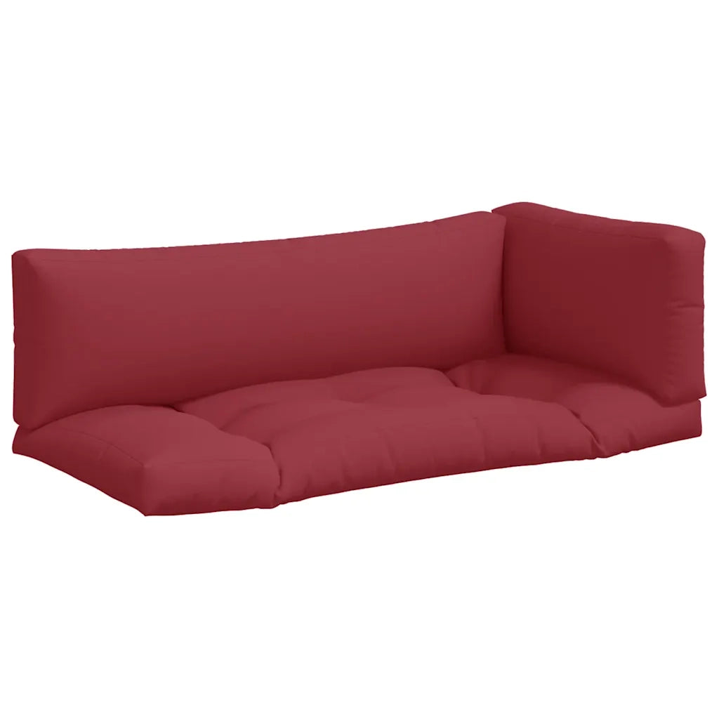 Cuscini per Pallet 3 pz Rosso Vino in Tessuto 360953