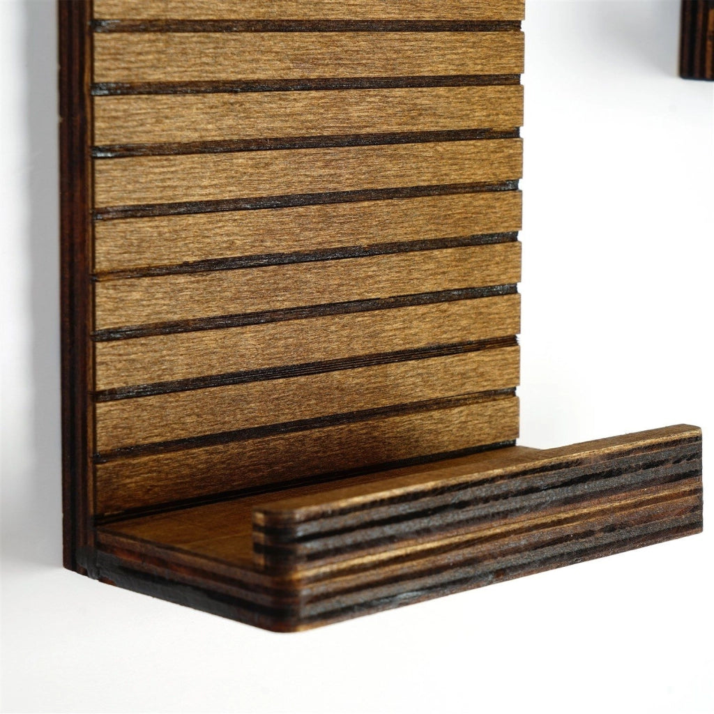 Soglio, Mensola 2 Ripiani, 13x7x13h cm Marrone Naturale
