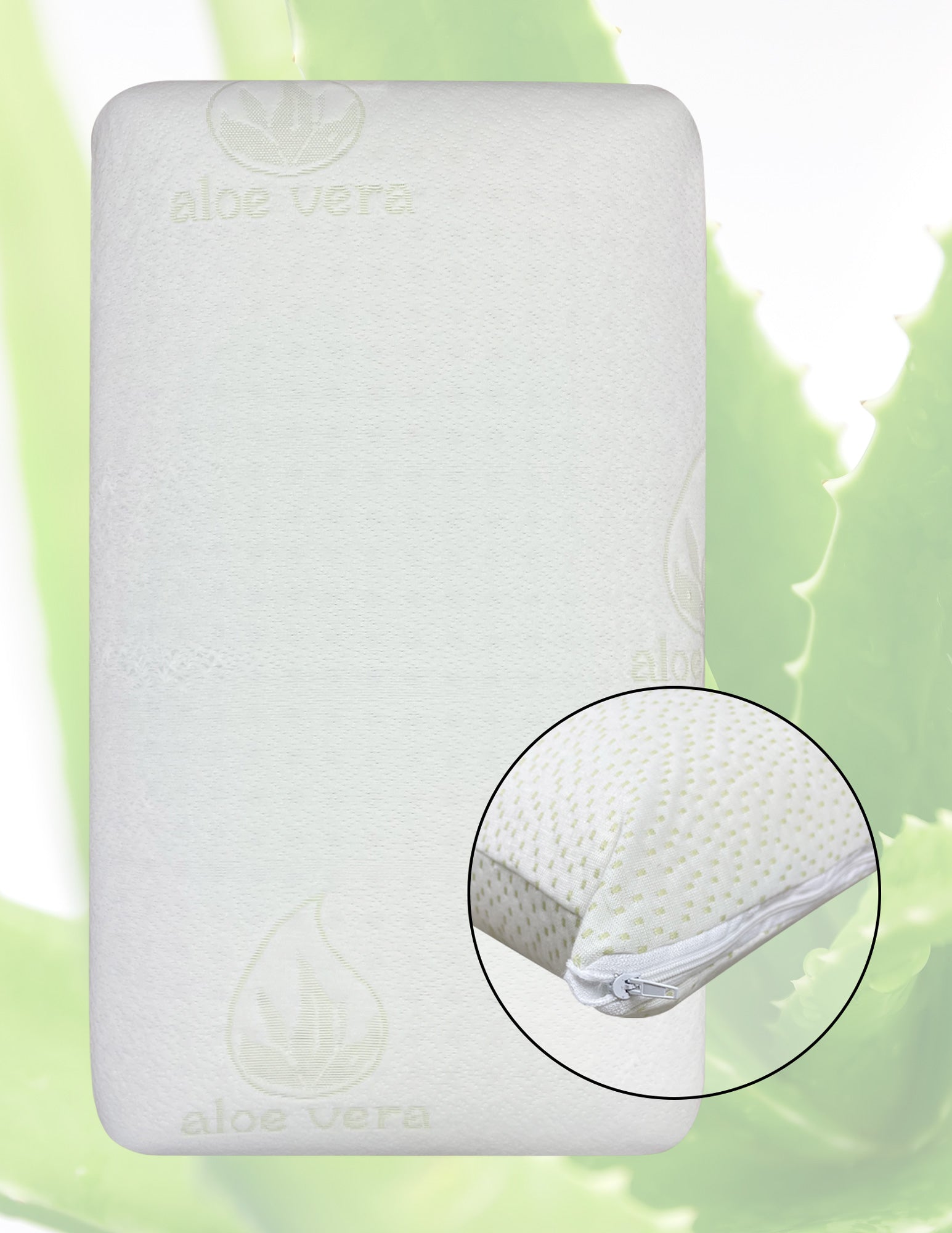 Guanciale Anatomico Aloe Vera Memo Cuscino Letto Saponetta Traspirante Memory Foam Anallergico Prodotto Italiano - Aloe -2 Cuscini