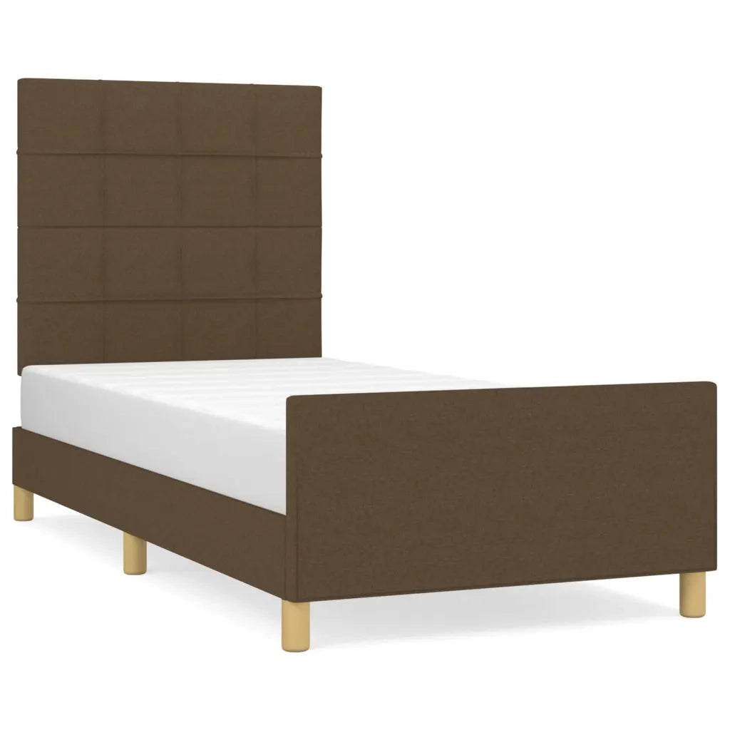 Giroletto senza Materasso-Struttura Letto Marrone Scuro 90x190 cm Tessuto 498477