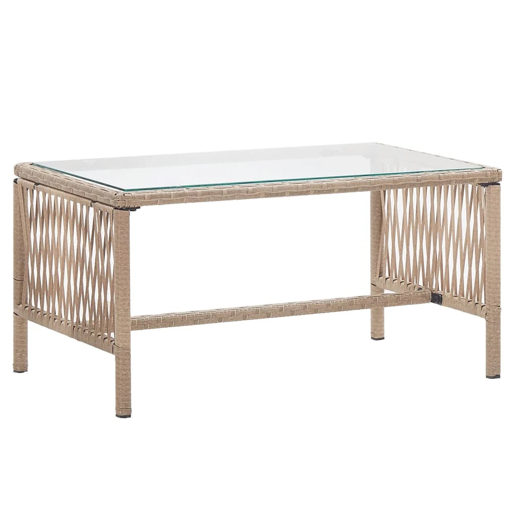 Set di mobili da giardino mobili da esterno 4 pezzi con cuscini resina di vimini beige 02_0016175