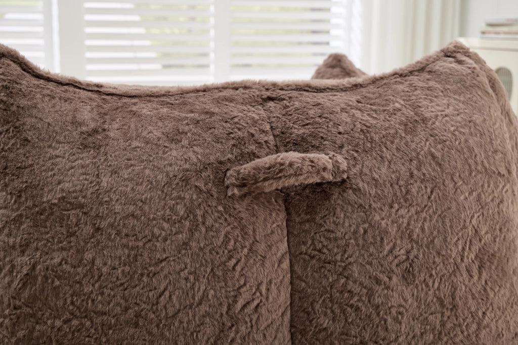 POLTRONA SACCO IN PELLICCIA SINTETICA KHAKI