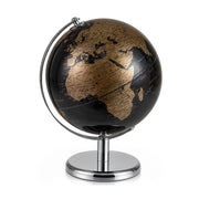 Mappamondo metallico nero con base in metallo, Mappamondo globo terrestre rotante per scrivania Nero e oro-Decorazioni casa