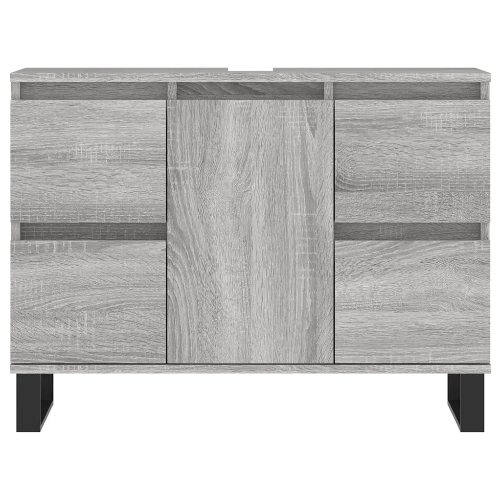 Mobile da Bagno Grigio Sonoma 80x33x60 cm in Legno Multistrato 831666