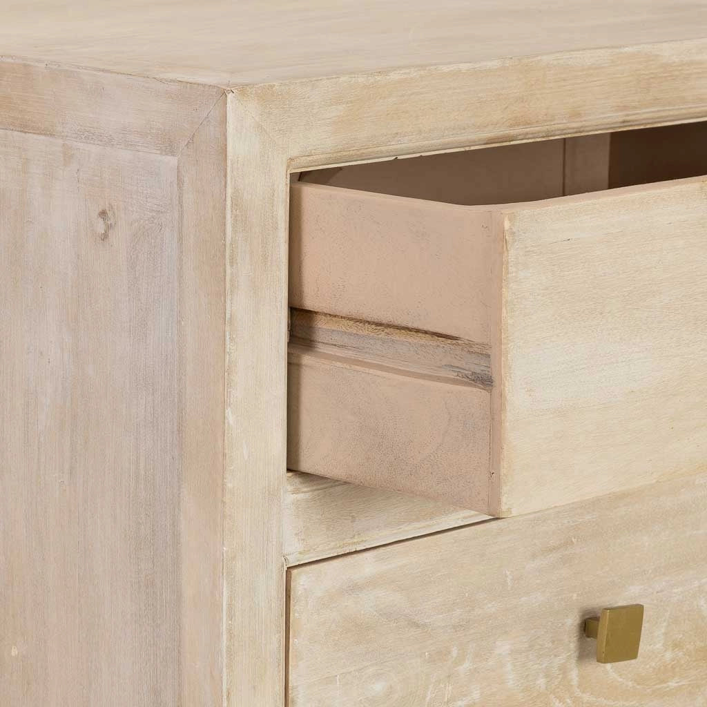 Settimanile in legno beige con 5 cassetti 60x45x116h cm