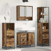 Set di mobili per il bagno con cassetto 4 pcs Legno vecchio 3402497