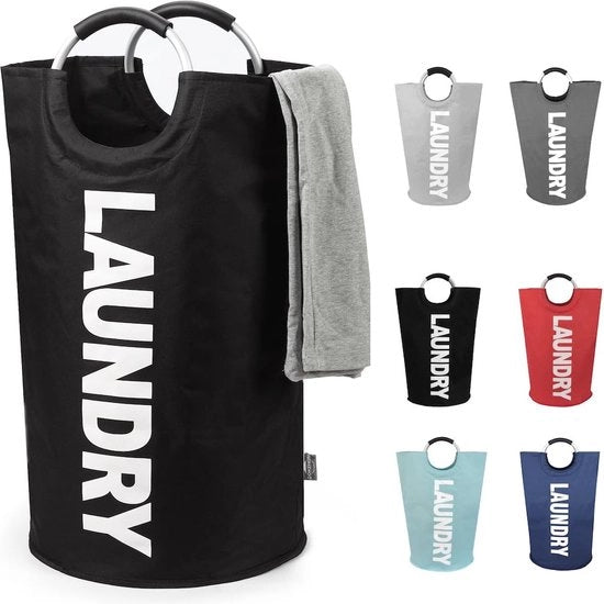 125L grandi contenitori pieghevoli per bucato (7 colori), sacchi per bucato pieghevoli, cassetto per abbigliamento (nero, XL)