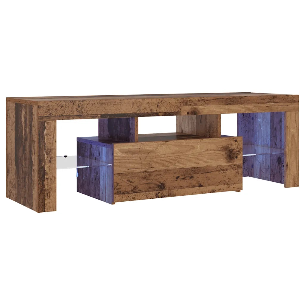 Mobile Porta TV con LED Legno Antico 120x36,5x40 cm Multistrato