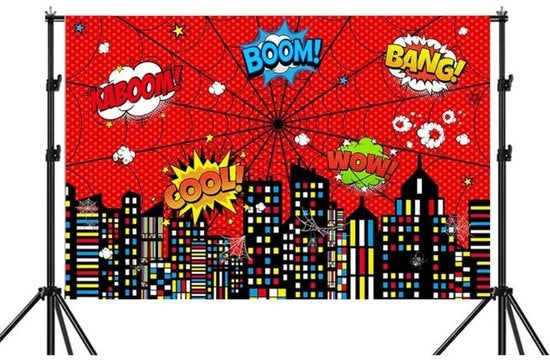 Telaio di Fotografia con Supereroe - 1 x 1,5 m - Telaio in Poliestere - Rimpellato - Reutilizzabile - Disegno Realistico