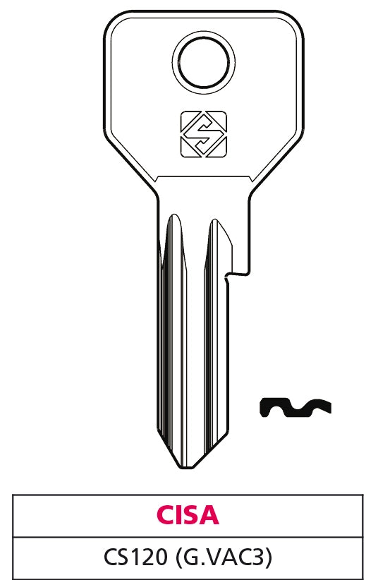 Silca CHIAVE ASC CS120 (G. VAC 3) CISA 10.00 pz