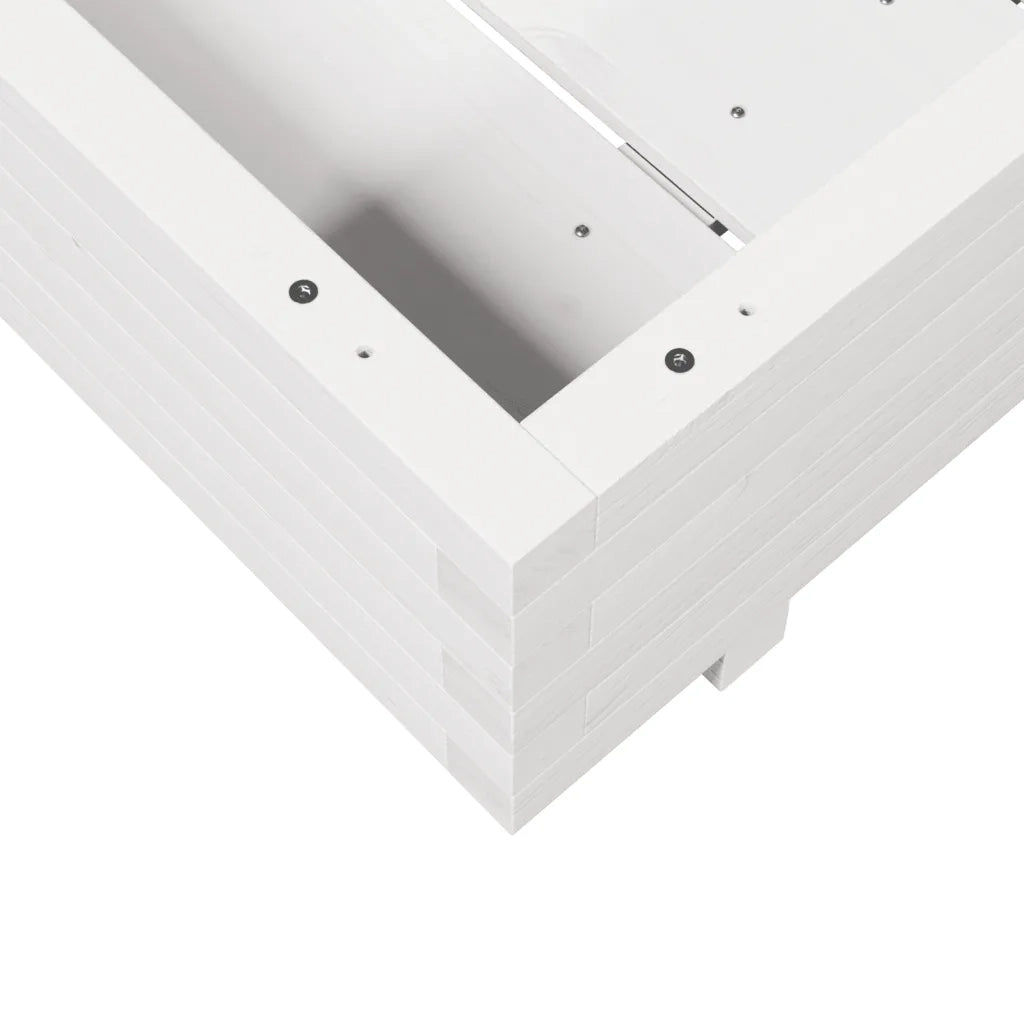 Fioriera | Cassetta per fiori | Vaso da Giardino Bianca 80x80x26,5cm Legno Massello di Pino