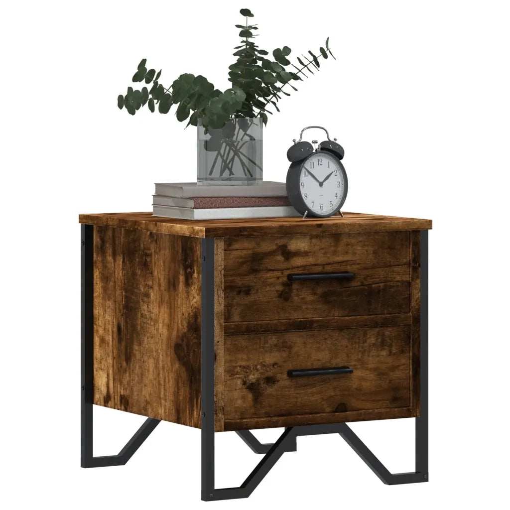 Comodino Rovere Fumo 40x41x40 cm in Truciolato 848508