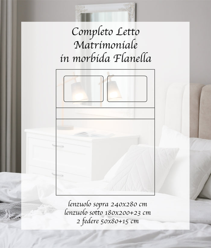 Completo Letto In Cotone Di Flanella Lenzuola Matrimoniali,Parure, Flanella Calda e Morbida,Anti Pilling Felpato Flanellato - Stv-LinedRust - Matrimoniale