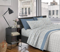 Completo Letto In Cotone Di Flanella Lenzuola Matrimoniali,Parure, Flanella Calda e Morbida,Anti Pilling Felpato Flanellato - Boccioloblu520 - Matrimoniale