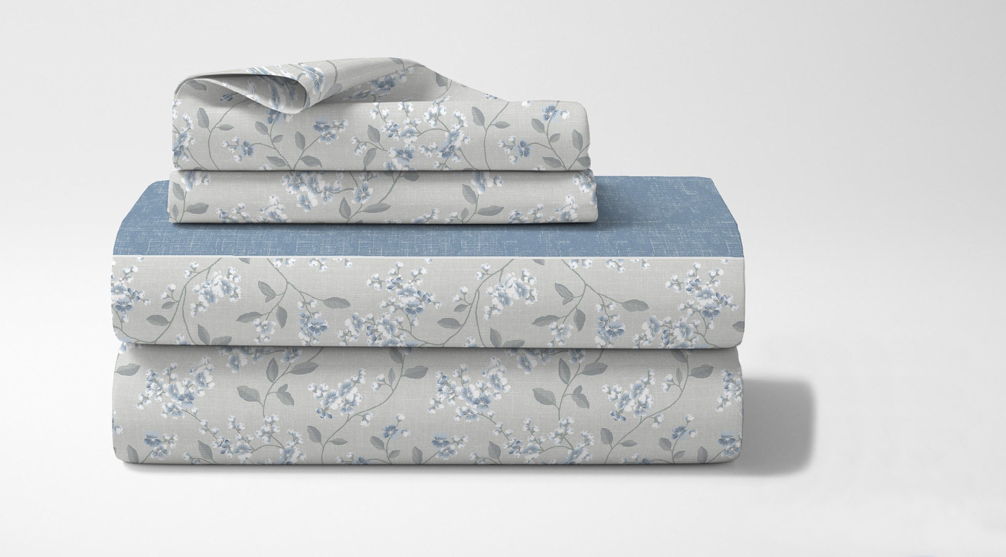 Completo Letto In Cotone Di Flanella Lenzuola Matrimoniali,Parure, Flanella Calda e Morbida,Anti Pilling Felpato Flanellato - Boccioloblu520 - Matrimoniale