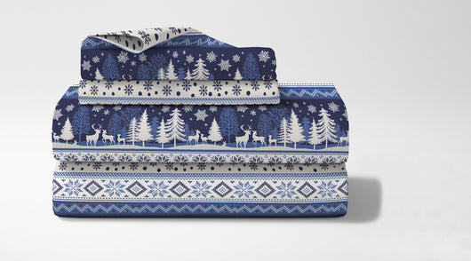 Completo Letto In Cotone Di Flanella Lenzuola Matrimoniali,Parure, Flanella Calda e Morbida,Anti Pilling Felpato Flanellato - Inverno516blu - Matrimoniale