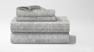 Completo Letto In Cotone Di Flanella Lenzuola Matrimoniali,Parure, Flanella Calda e Morbida,Anti Pilling Felpato Flanellato - Rigato521grigio - Matrimoniale