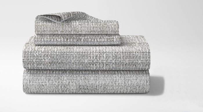 Completo Letto In Cotone Di Flanella Lenzuola Matrimoniali,Parure, Flanella Calda e Morbida,Anti Pilling Felpato Flanellato - Rigato521grigio - Matrimoniale