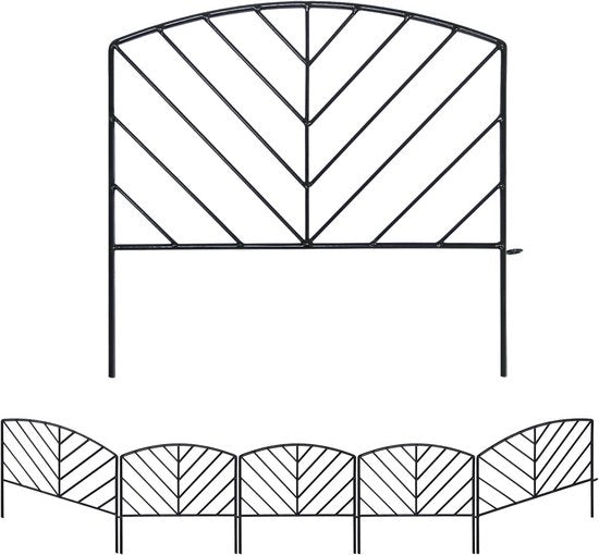 Divisori per giardino in metallo decorativo 5 pezzi - pannelli neri per bordi di fiori e terrazze