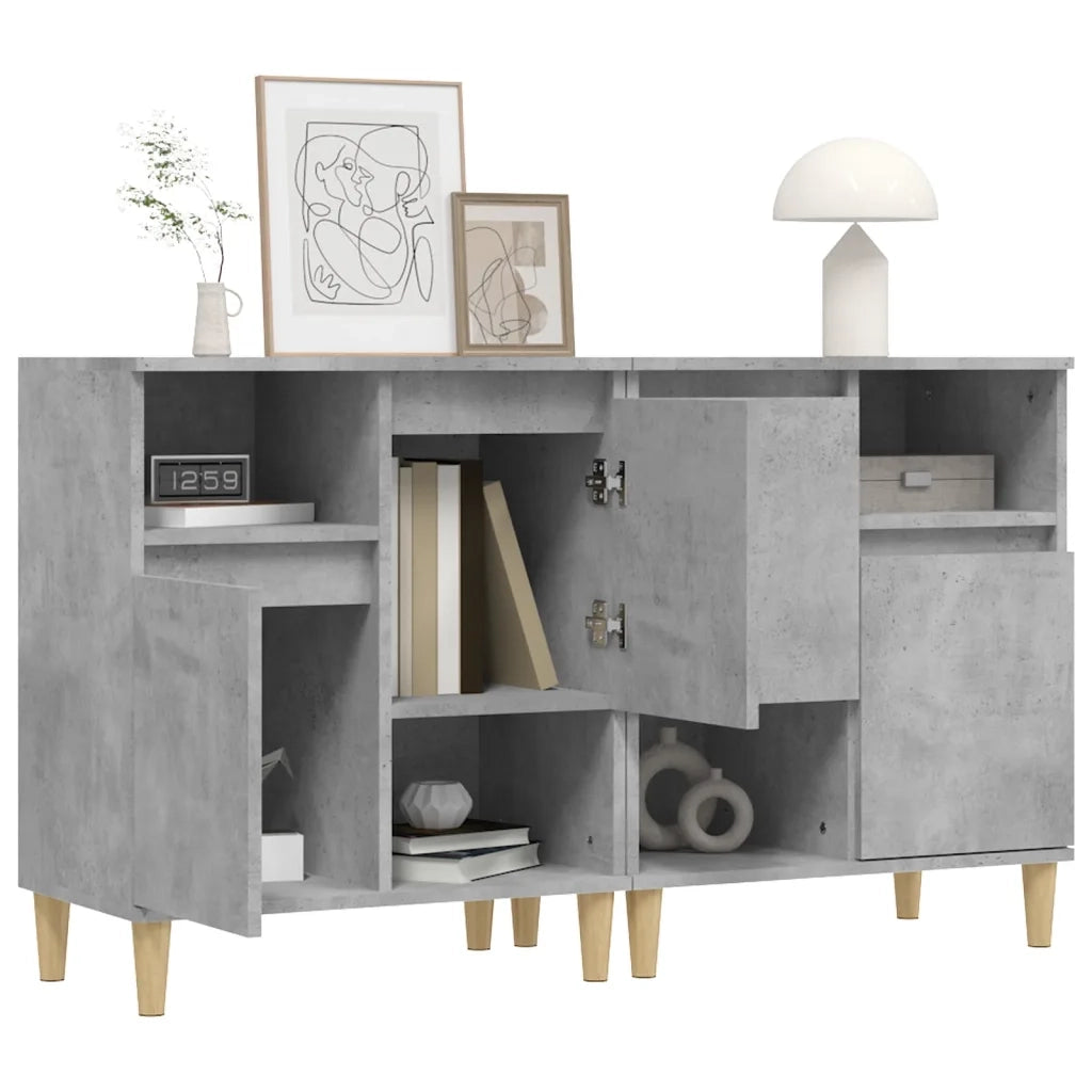 Credenze 2pz Grigio Cemento 60x35x70 cm in Legno Multistrato