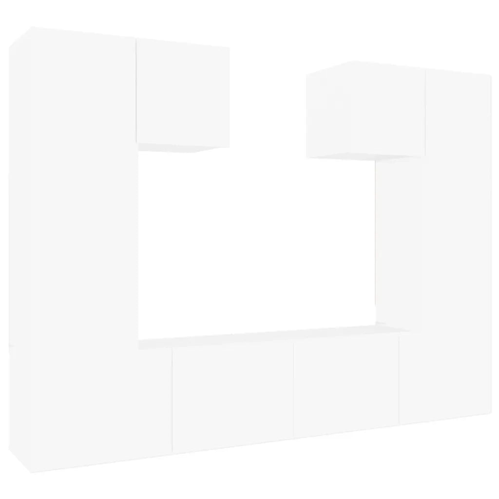Set di Mobili Porta TV 6 pz Bianco in Legno Multistrato 3114454