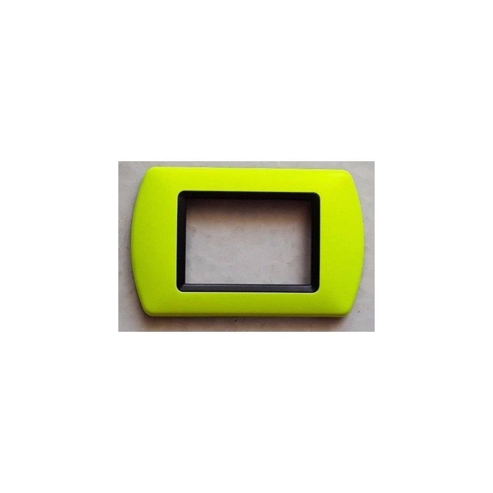 Trade Shop - Placchette Placche In Abs Compatibili Per Serie Living International Placca - Giallo Fluo -3 Fori     -