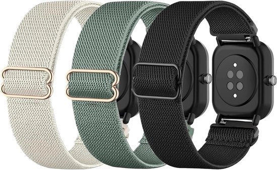 Cinturini di Sostituzione Premium in Nylon Elastico da 3 pezzi per Orologi Amazfit - Cinturini Stropicciabili per Uomo e Donna
