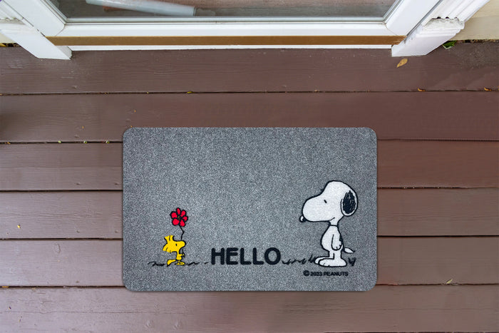 Peanuts Zerbino Ingresso Snoopy Originale Rettangolare 40 x 60 Cm Tappeto Ingresso Asciugapassi Tappetino Antiscivolo Interno Estero Originale Idea Regalo  - Hello