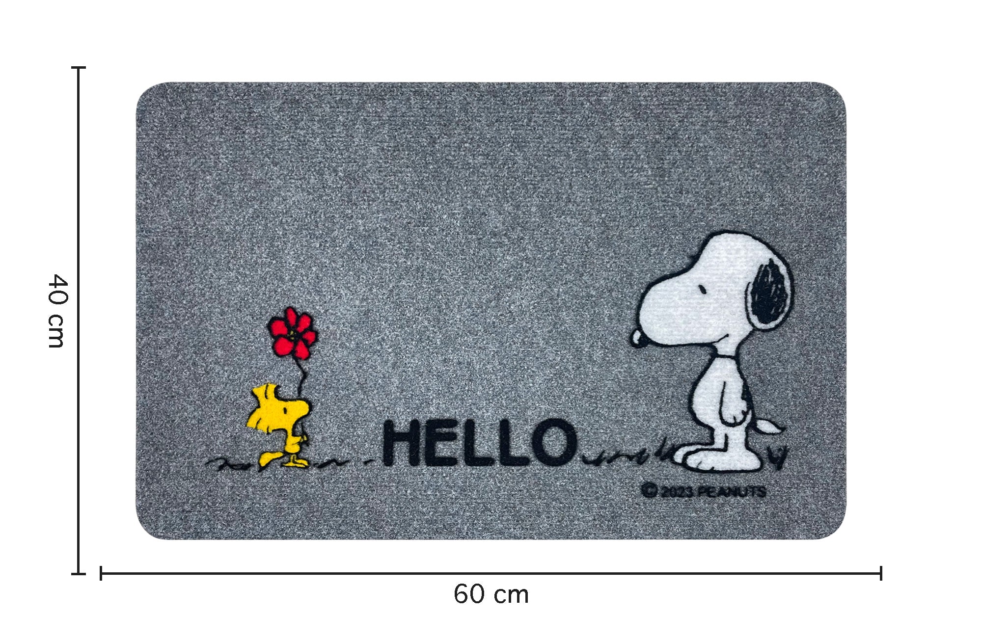 Peanuts Zerbino Ingresso Snoopy Originale Rettangolare 40 x 60 Cm Tappeto Ingresso Asciugapassi Tappetino Antiscivolo Interno Estero Originale Idea Regalo  - Hello