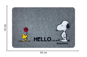 Peanuts Zerbino Ingresso Snoopy Originale Rettangolare 40 x 60 Cm Tappeto Ingresso Asciugapassi Tappetino Antiscivolo Interno Estero Originale Idea Regalo  - Hello