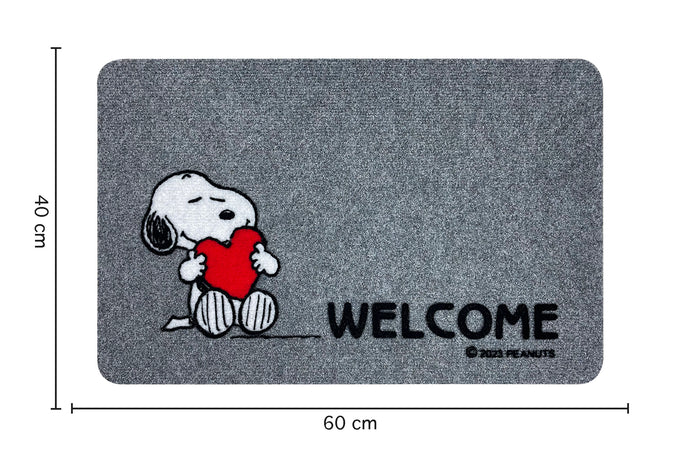 Peanuts Zerbino Ingresso Snoopy Originale Rettangolare 40 x 60 Cm Tappeto Ingresso Asciugapassi Tappetino Antiscivolo Interno Estero Originale Idea Regalo  - Welcom