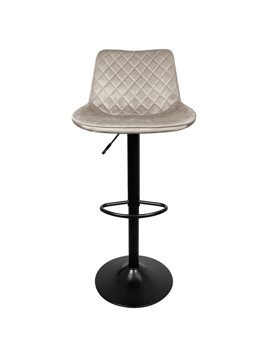 Coppia Sgabelli da Bar/Casa Moderni Girevoli con Schienale Quadrato Sgabello Con Altezza Regolabile in Velluto Basamento Antigraffio - Grigio chiaro