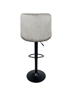 Coppia Sgabelli da Bar/Casa Moderni Girevoli con Schienale Quadrato Sgabello Con Altezza Regolabile in Velluto Basamento Antigraffio - Piombo