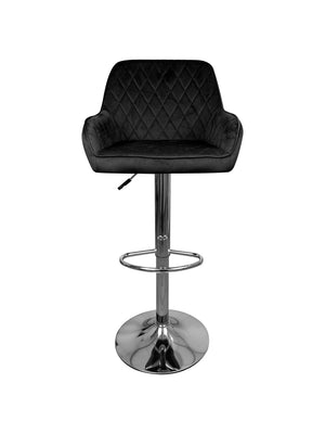 Coppia Sgabelli da Bar/Casa Moderni Girevoli Con Braccioli E Schienale Quadrato Sgabello Con Altezza Regolabile in Velluto Basamento Antigraffio - Nero