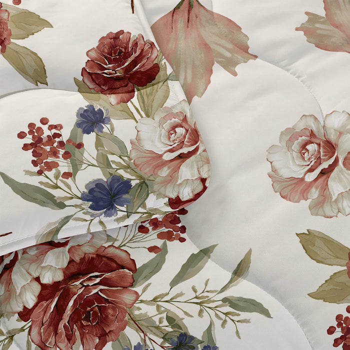 Trapunta Matrimoniale Invernale Stampata Piumino Caldo Piumone Prodotto Italiano Imbottitura Coperta Anallergica Traspirante - 23Floris