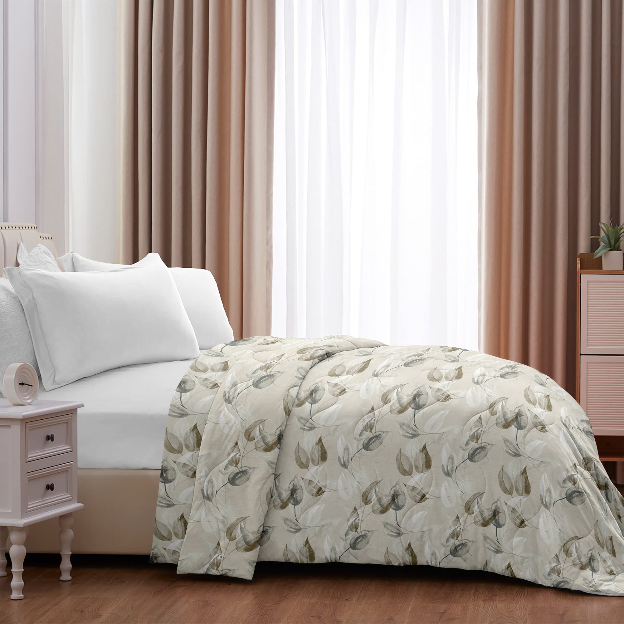 Trapunta Matrimoniale Invernale Stampata Piumino Caldo Piumone Prodotto Italiano Imbottitura Coperta Anallergica Traspirante - 22Nature