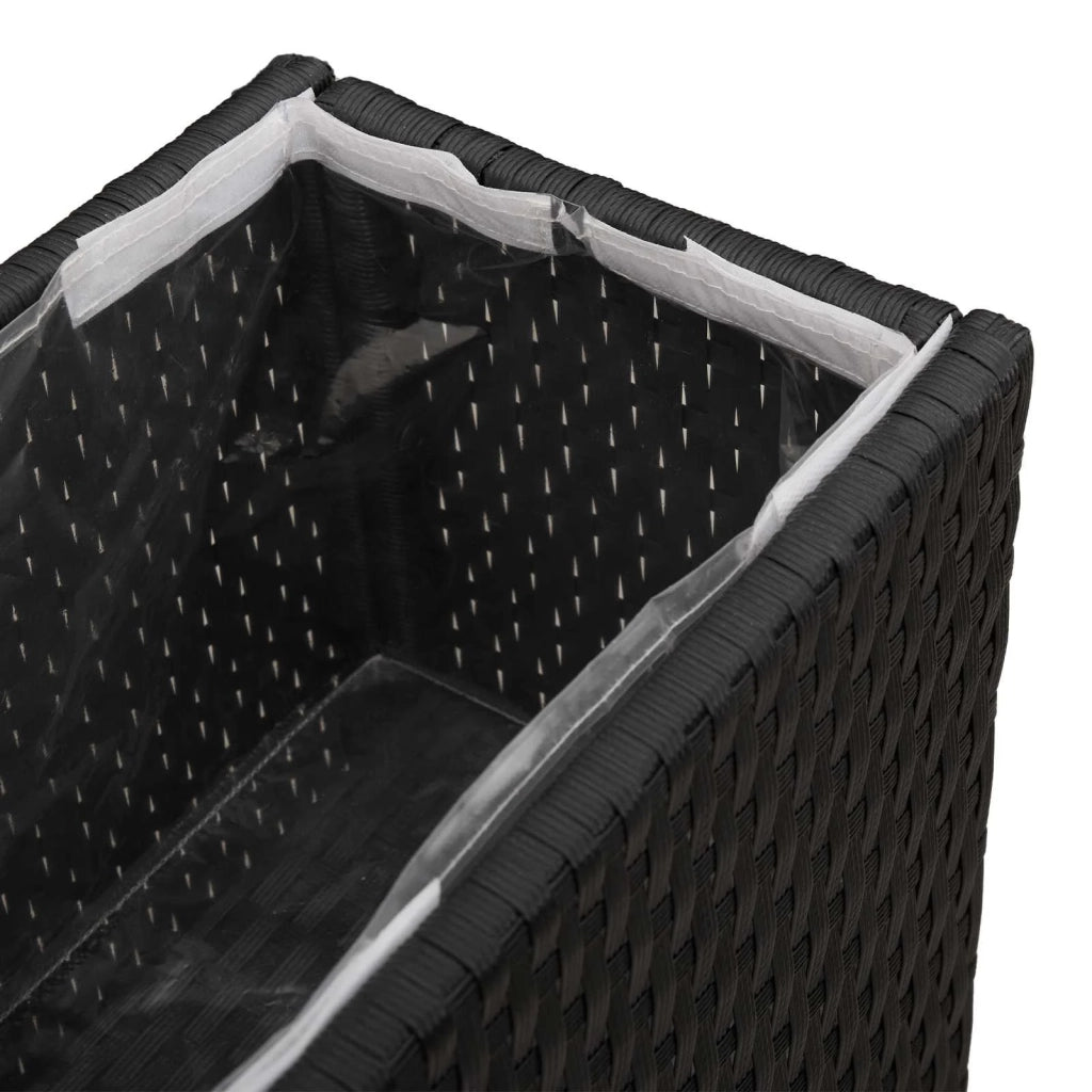 Vasetto alto Nero 55 x 22 x 70 cm polyrattan CFW4787122
