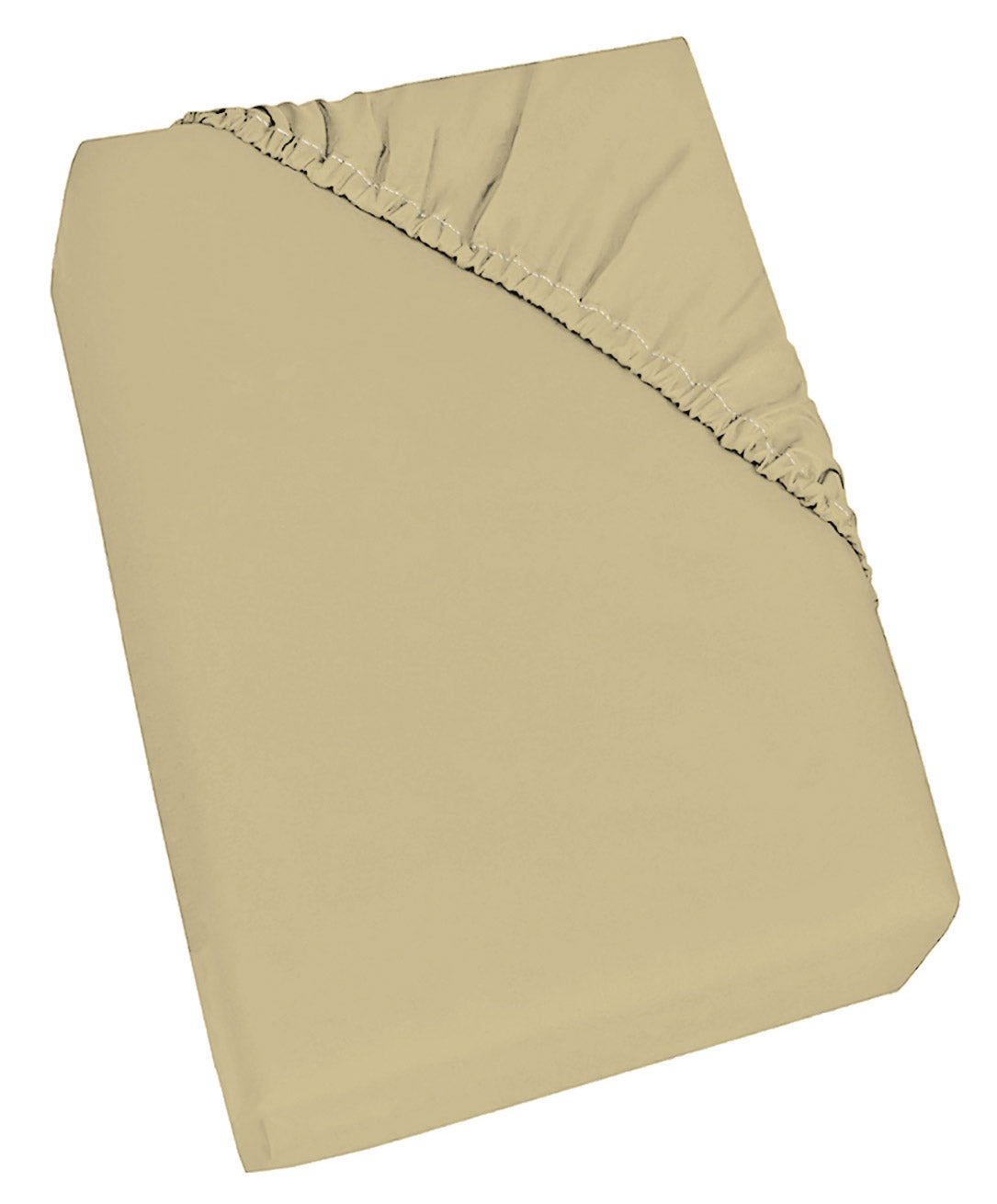 Lenzuolo Sotto Singolo con Angoli ed Elastico Tinta Unita Panna