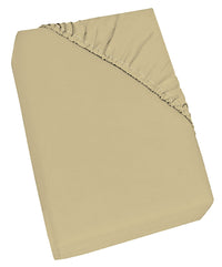 Lenzuolo Sotto Singolo con Angoli ed Elastico Tinta Unita Panna