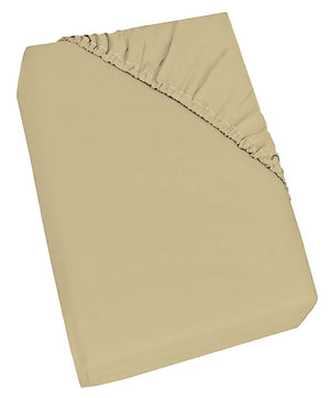 Lenzuolo Sotto Singolo con Angoli ed Elastico Tinta Unita Panna