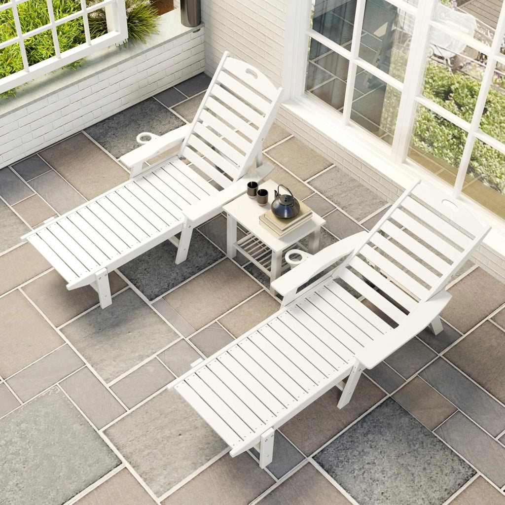 Lettino da giardino, con schienale regolabile in 4 posizioni, portabibite e braccioli, resistente alle intemperie, per terrazza, giardino, piscina, portata fino a 150 kg