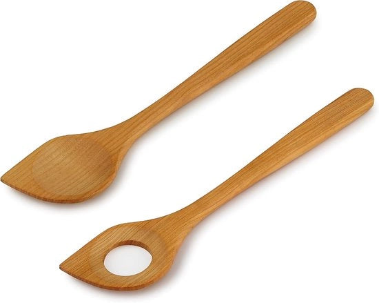Set di cucchiai in legno di ciliegio, aiuto in cucina, set di ciliegio fine, protezione contro le abrasioni per padella e padella, resistente al calore, antibatterico