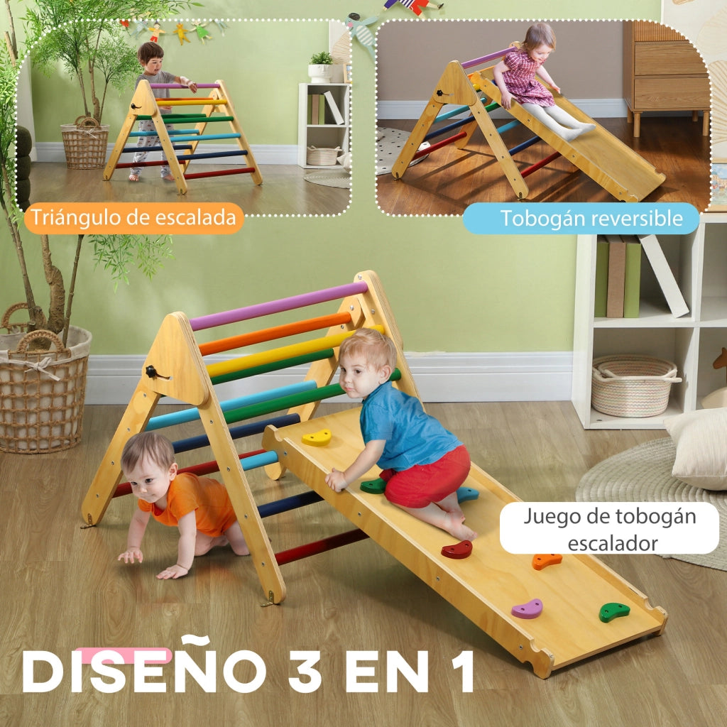 Set di Gioco 3 in 1 con Scivolo e Scala ¨C zephmum ¨C 147x64.5x63 cm Multicolore