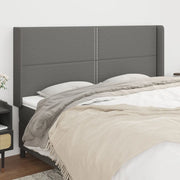 Testiera ad Orecchio-Testata con Orecchie GrigioScuro 203x16x118/128cm in Tessuto 935867