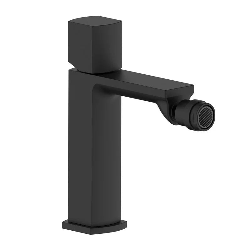 Miscelatore bidet nero opaco con risparmio acqua e piletta click clack - serie Marte