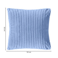 Cuscino In Ciniglia Quadrato Anima Compresa 50 x 50 Con Zip Fodera Moderna Super Morbido Per Divano Camera Letto Copri Cuscini Con Imbottitura - Azzurro