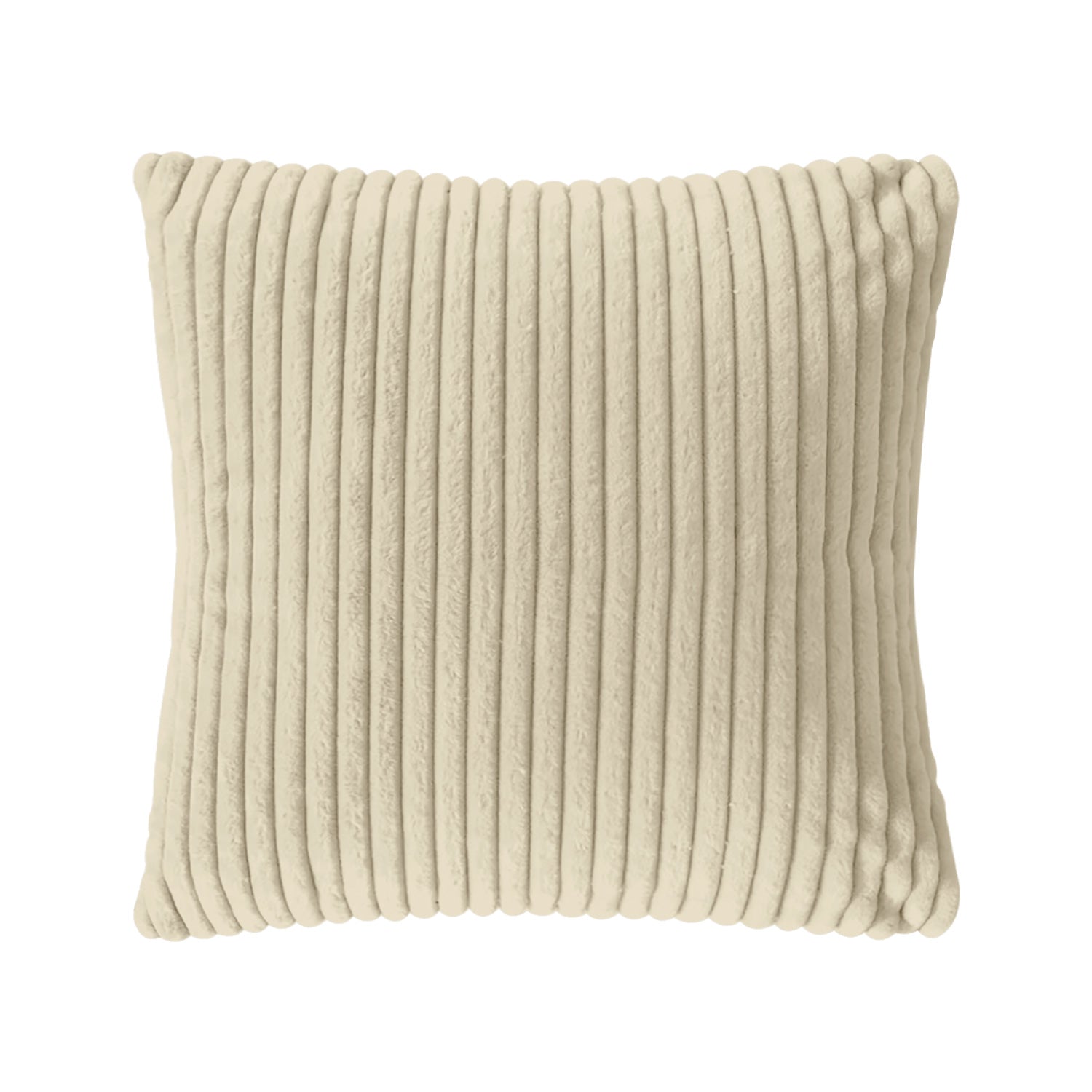 Cuscino In Ciniglia Quadrato Anima Compresa 50 x 50 Con Zip Fodera Moderna Super Morbido Per Divano Camera Letto Copri Cuscini Con Imbottitura - Panna