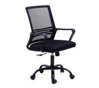 Sedia Da Ufficio In Rete,Supporto Lombare Regolabile In Altezza,Girevole,Poltrona Da Scrivania Con Seduta Traspirante Inclinazione Ad Ondeggiamento Pistone Gas - Nero