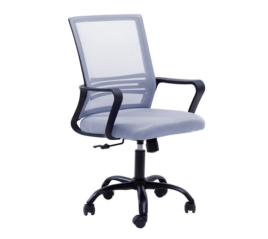 Sedia Da Ufficio In Rete,Supporto Lombare Regolabile In Altezza,Girevole,Poltrona Da Scrivania Con Seduta Traspirante Inclinazione Ad Ondeggiamento Pistone Gas - Grigio