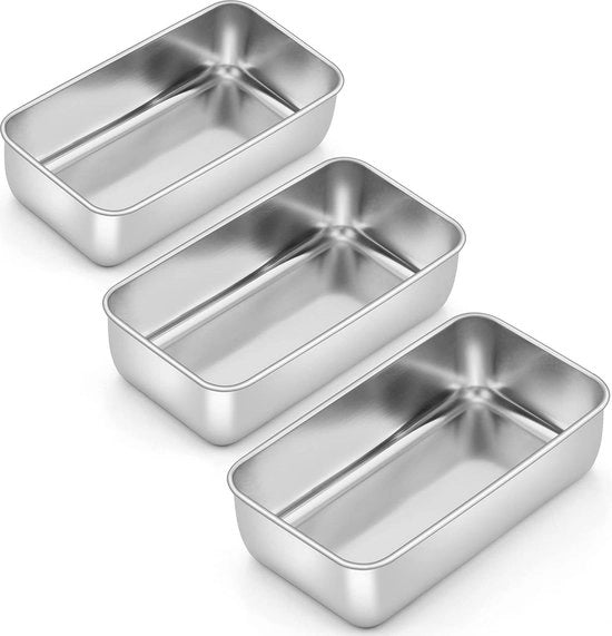 Set di 3 forme per pane - Acciaio inossidabile - Ideale per torte e pane - Forma a rete - 235 x 126 x 6 cm - Salute - Resistenti al lavastoviglie